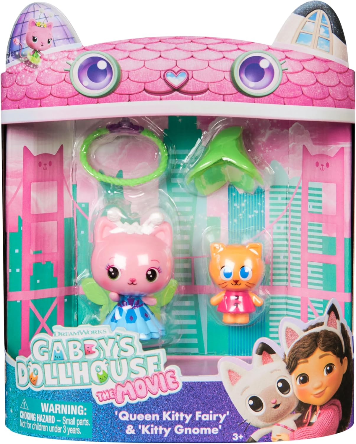 Detalle 2 de Gabby's Dollhouse: Le Film - Reine Kitty Fée & Chaton GNOME — Ensemble de figurines avec accessoires (à partir de 3 ans)