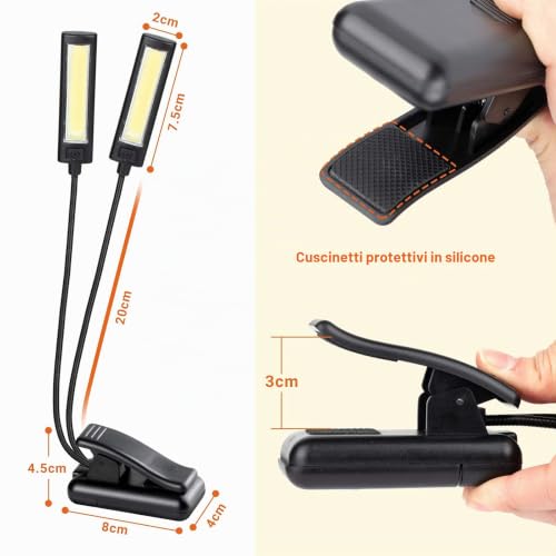 Thumbnail 4 de CAHAYA Lampada per Lettura con Pinza Dual Head CY0243: luce pratica e versatile per leggio