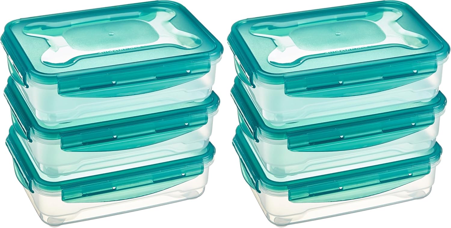 Detalle de Amazon Basics Gefrierbehälter-Set, 3 × 0,6 l – luftdicht, auslaufsicher, BPA-frei, mikrowellen- und spülmaschinenfest