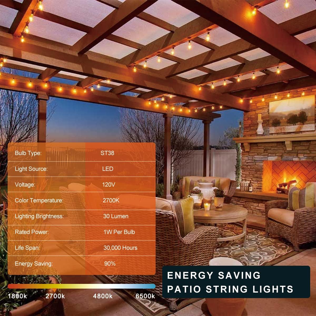 Detalle 2 de Kawaya Outdoor String Lights 150FT