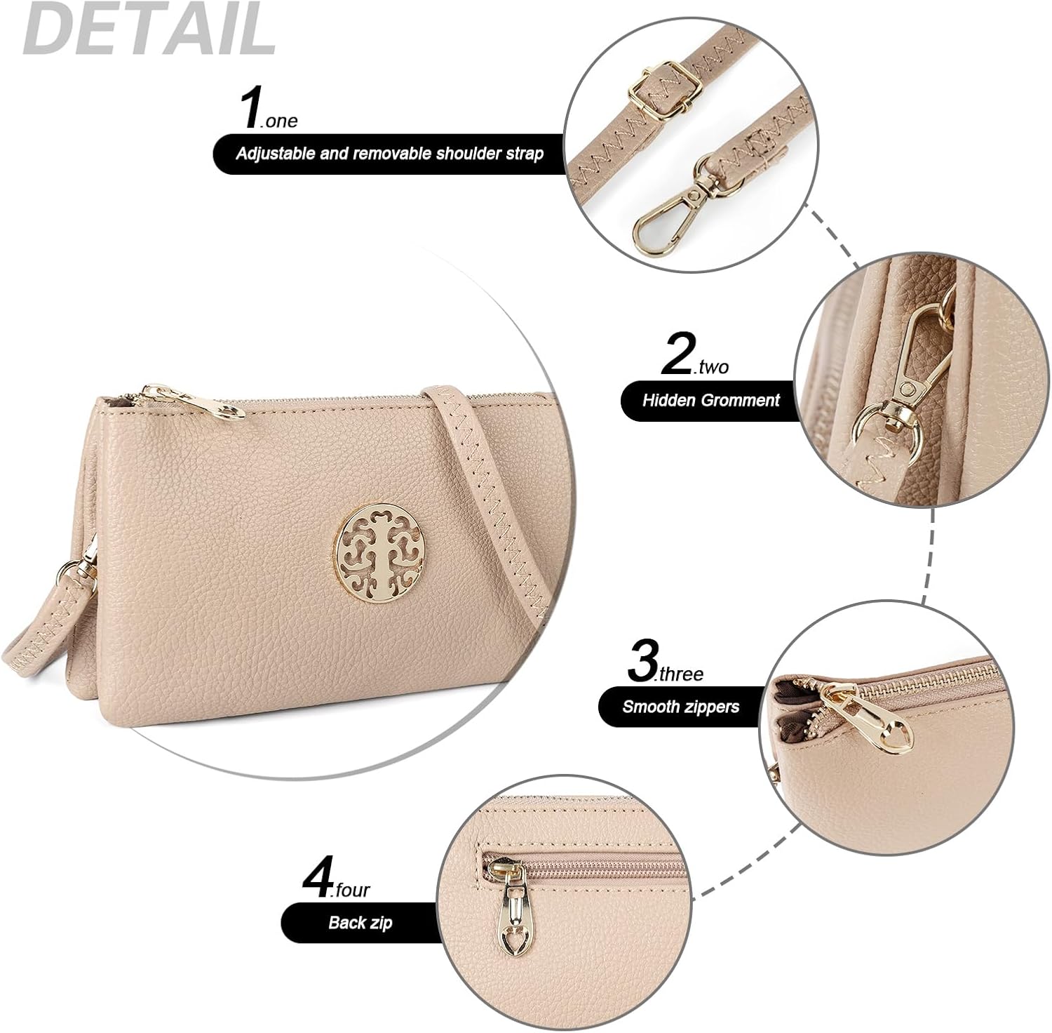 Detalle de Gladdon Small Clutch Purses for Women: Summer Crossbody with Long Adjustable Strap