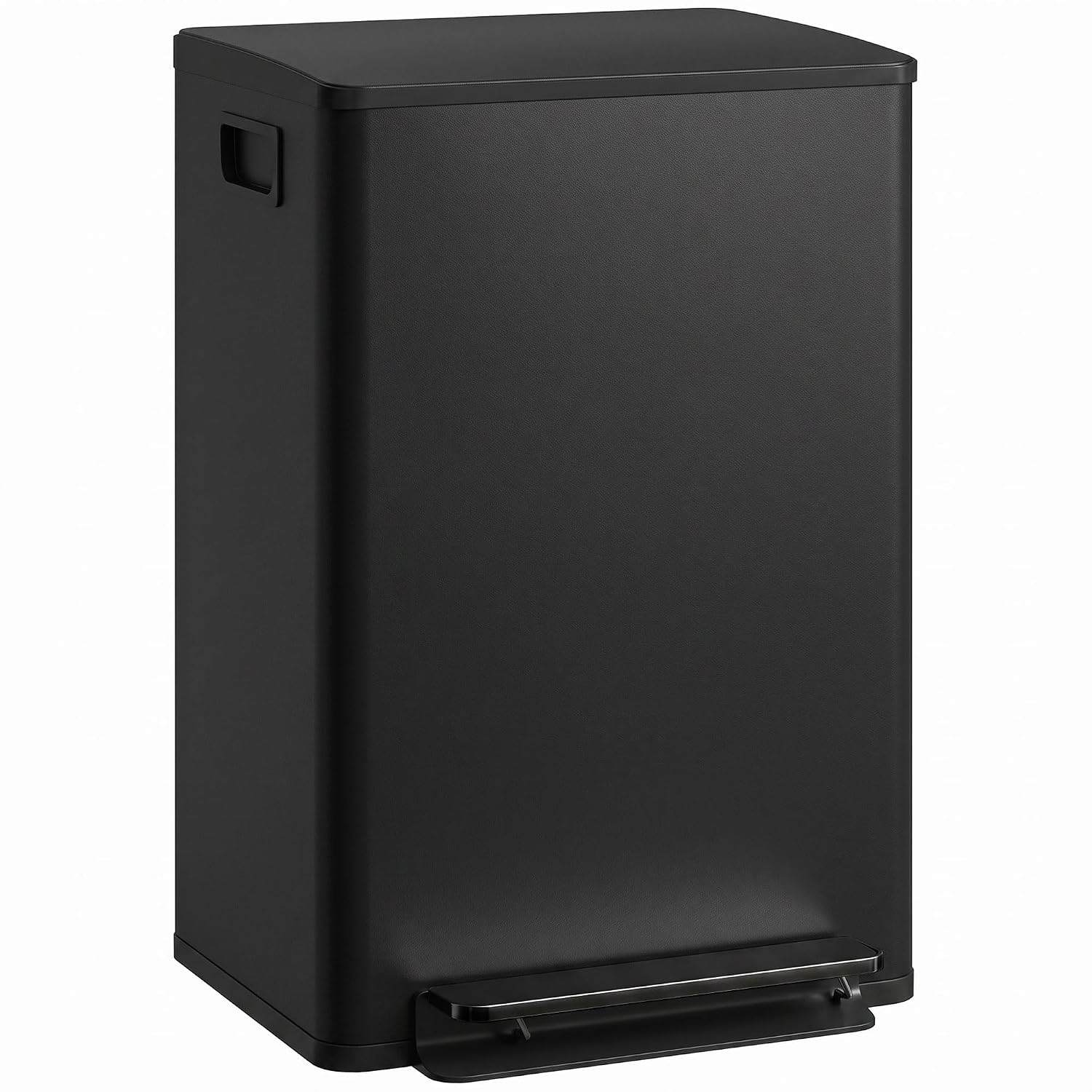 Detalle de HOMCOM 851-058V00BK pedaalemmer 50 l, zwart roestvrij staal met soft-close