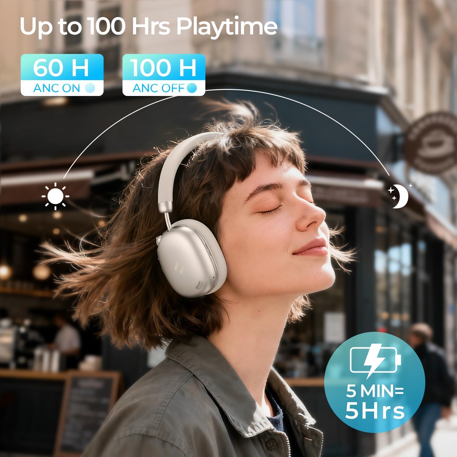 Detalle 2 de Havit Wireless Over-Ear Headphones, Gold