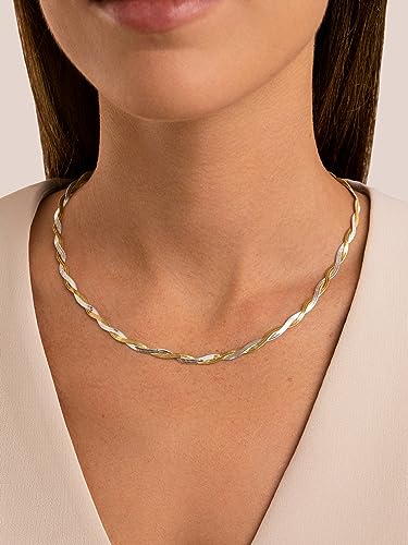 Detalle 2 de SINGULARU Collar Mujer Lisse Twister Mix Acero — brillo duradero en acero inoxidable
