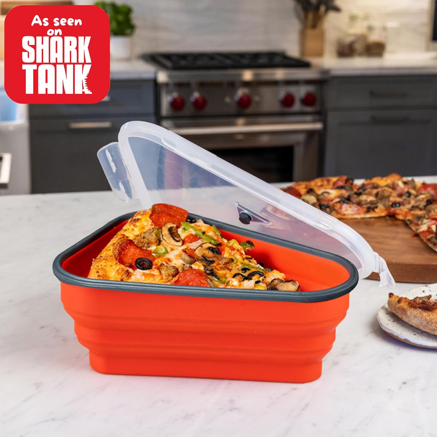 Thumbnail 4 de PIZZA PACK The Perfect Pizza Pack™ Reusable Pizza Storage Container with 5 Microwavable Serving Trays (Red)