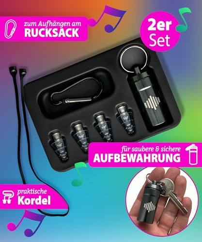 Detalle 2 de KLANG GUARD Hochwertiger Ohrstöpsel Konzert – wiederverwendbar mit Anhänger und Case