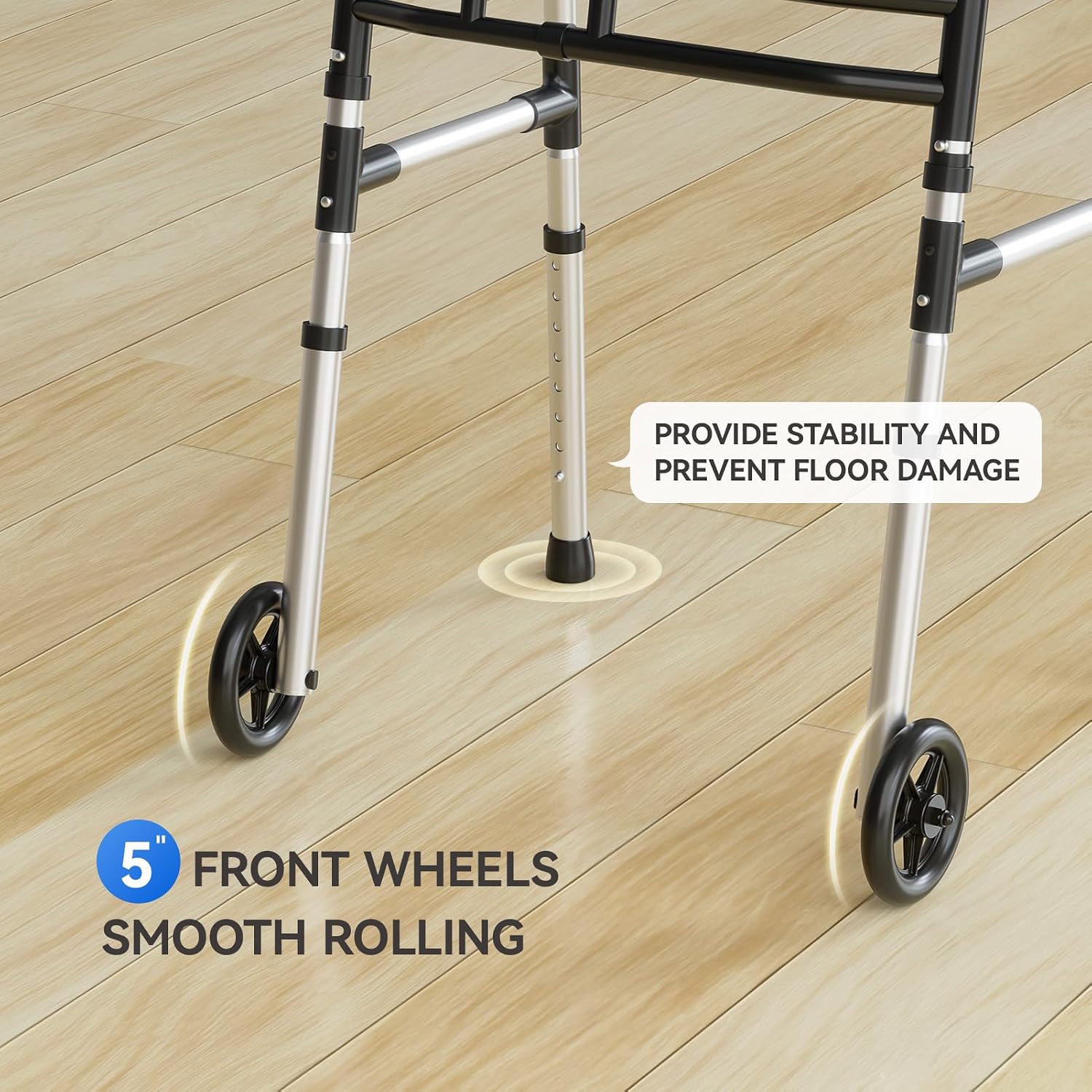 Thumbnail 4 de Loyoda FBL835285 Folding Walker, Adjustable Fit, 5-Inch Front Wheels
