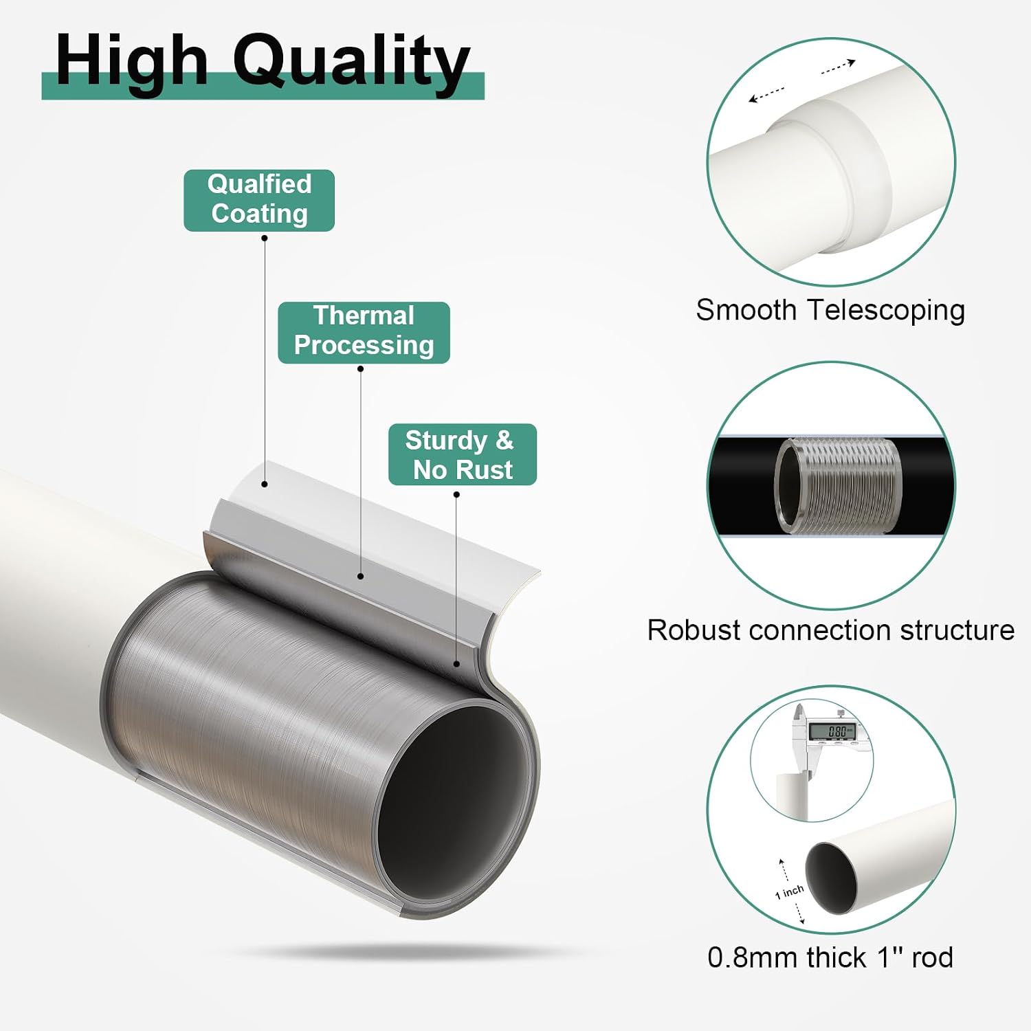 Detalle 1 de QDWIS Curtain Rod 1-Inch Diameter