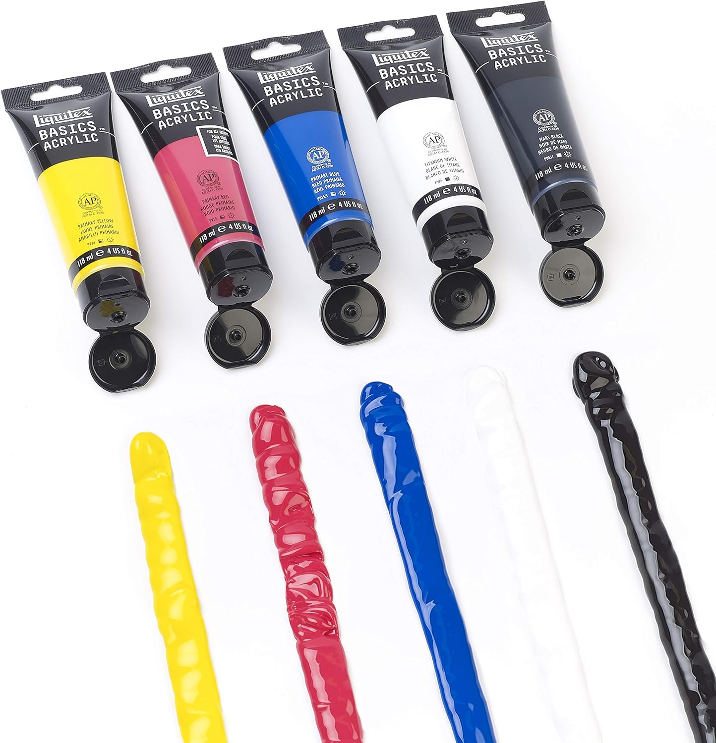 Thumbnail 3 de Liquitex Basics 5x118 ml – Pittura acrilica monopigmentata, finitura satinata, set di colori
