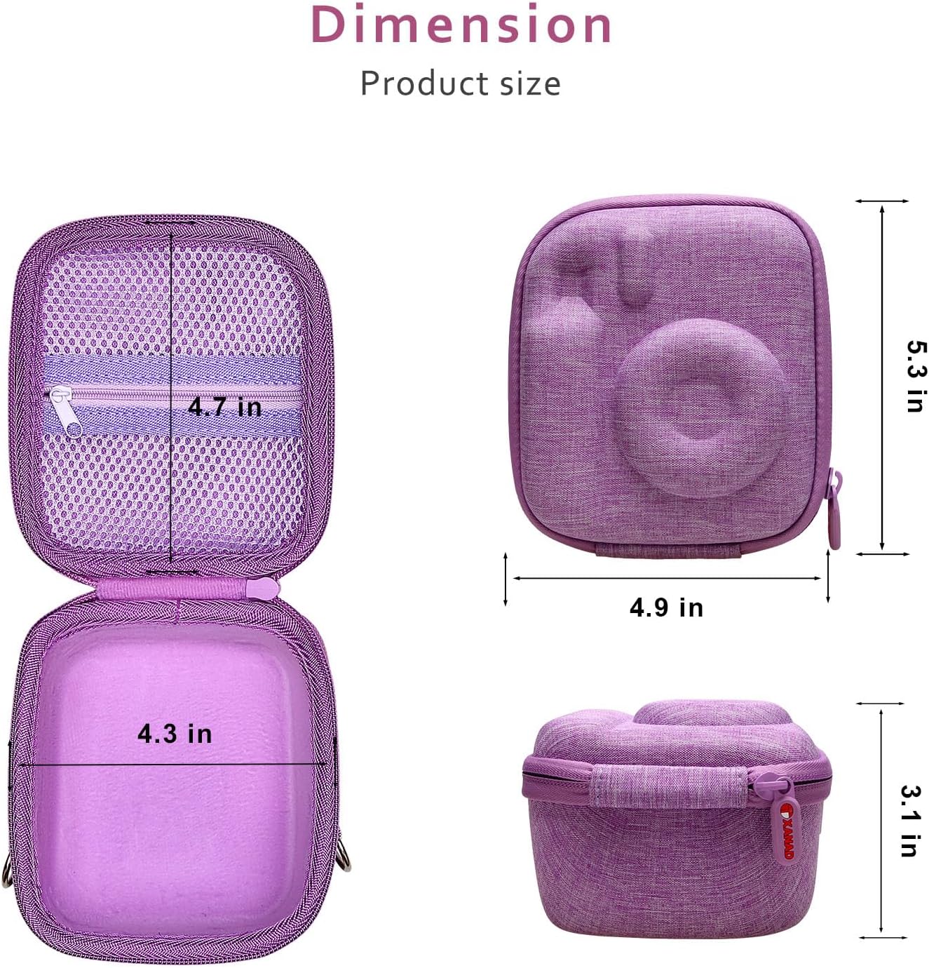 Detalle de XANAD Mini Camera Case for Fujifilm Instax Mini (13/12/11/40/41/EVO) in Purple