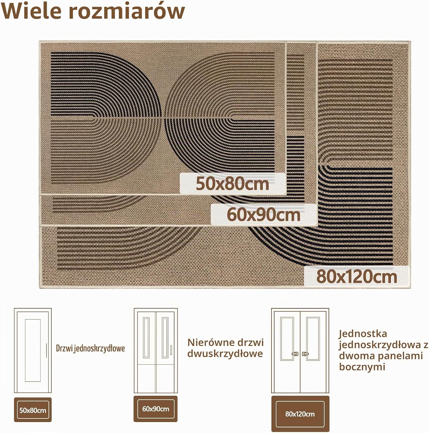 Detalle 2 de Capslpad wycieraczka 80 × 120 cm, płasko tkana, antypoślizgowa, do prania