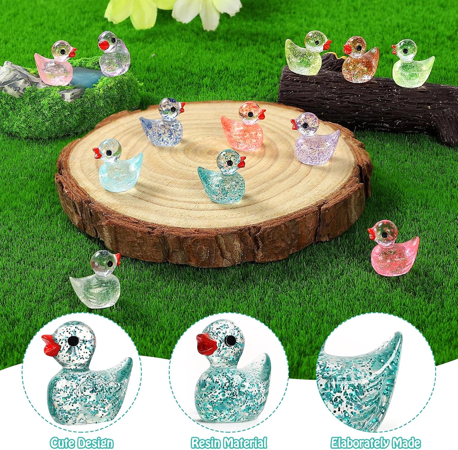 Detalle de BeadRiver Mini Resin Ducks, 240-Piece Set