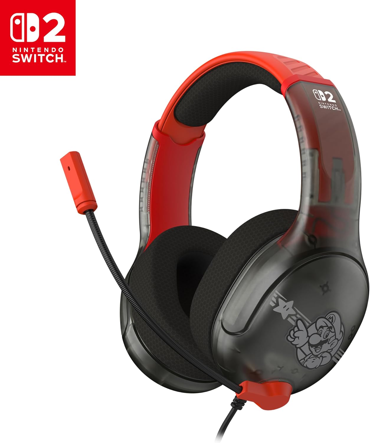 Detalle de Turtle Beach Airlite Fit Mario Star – Casque Gaming Filaire pour Nintendo Switch (licence officielle)