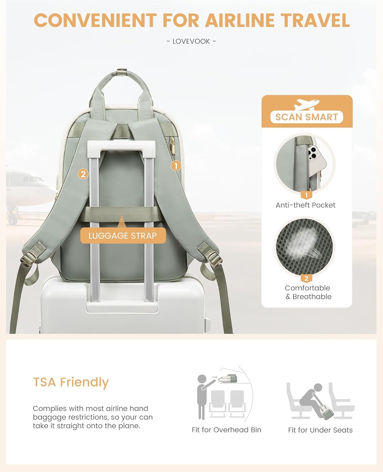 Thumbnail 6 de LOVEVOOK 15.6 inch Laptop Backpack for Women