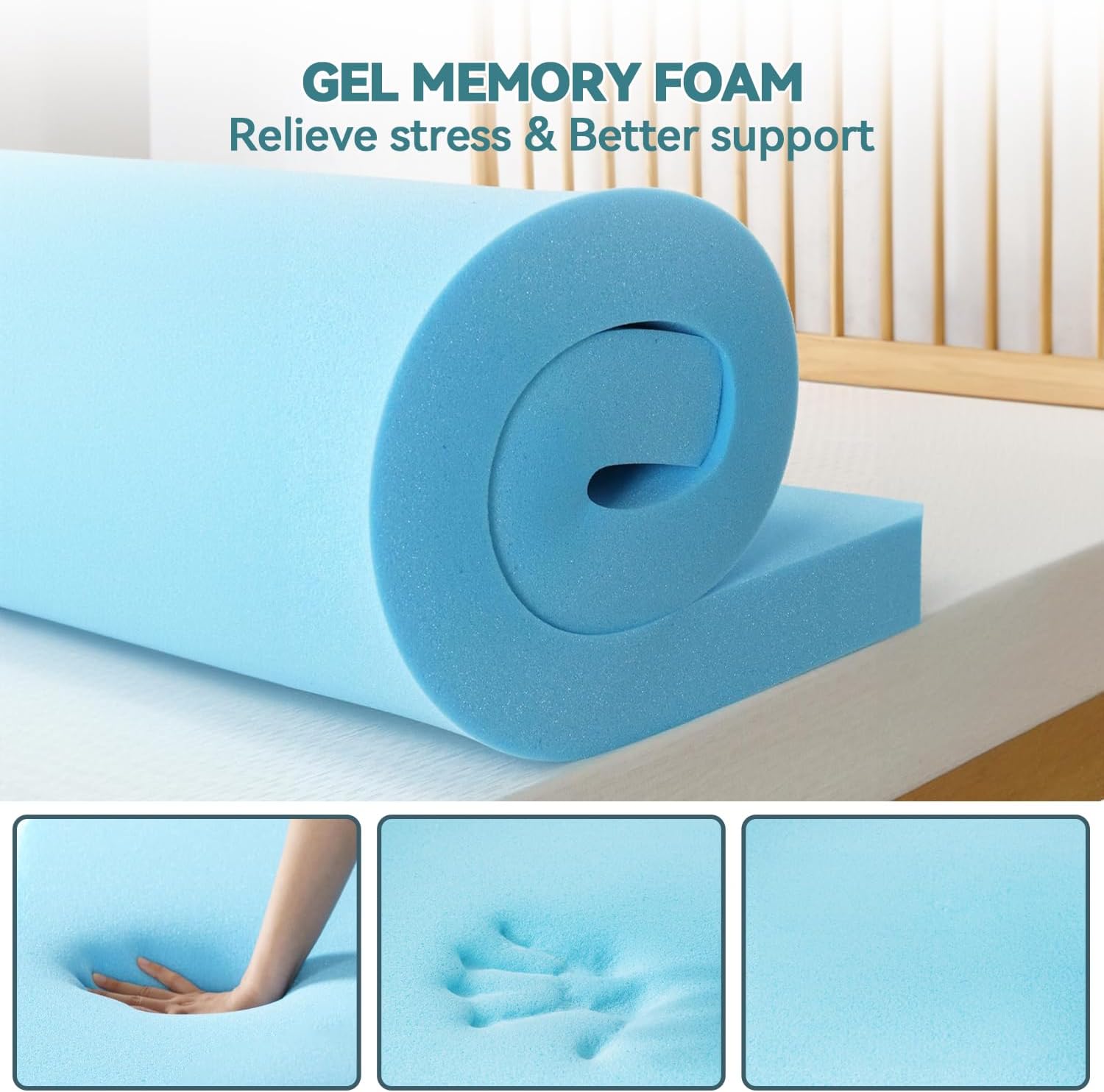 Detalle de ABENE King Memory Foam Topper 150x200 cm