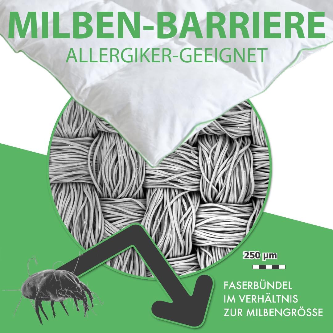 Thumbnail 4 de Welldora Komfort Bettdecke 155x220 (1.535 g) – extraweiche Feder-Daunen-Decke für Allergiker
