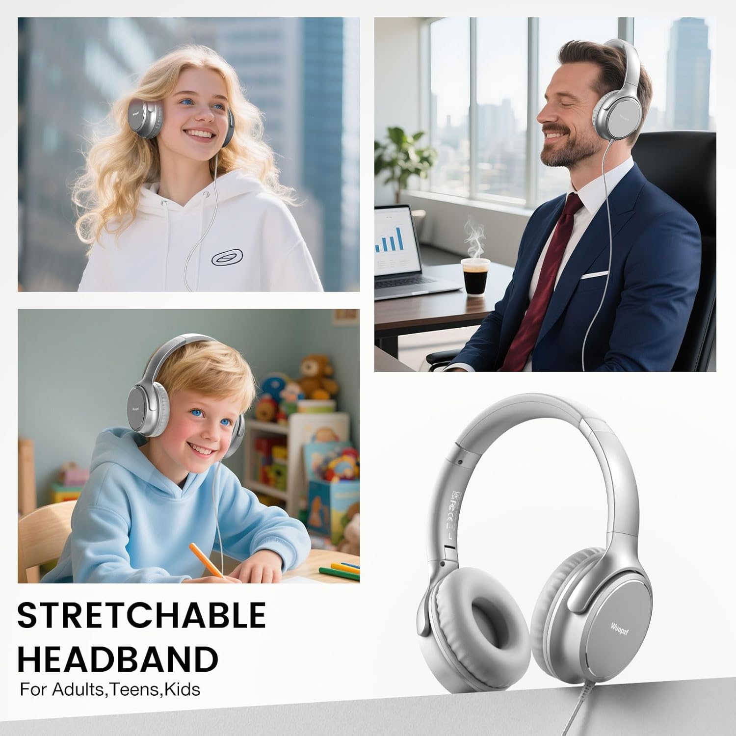 Detalle 2 de Wuopzf USB-C Wired Over-Ear Headphones with Microphone and Share Port
