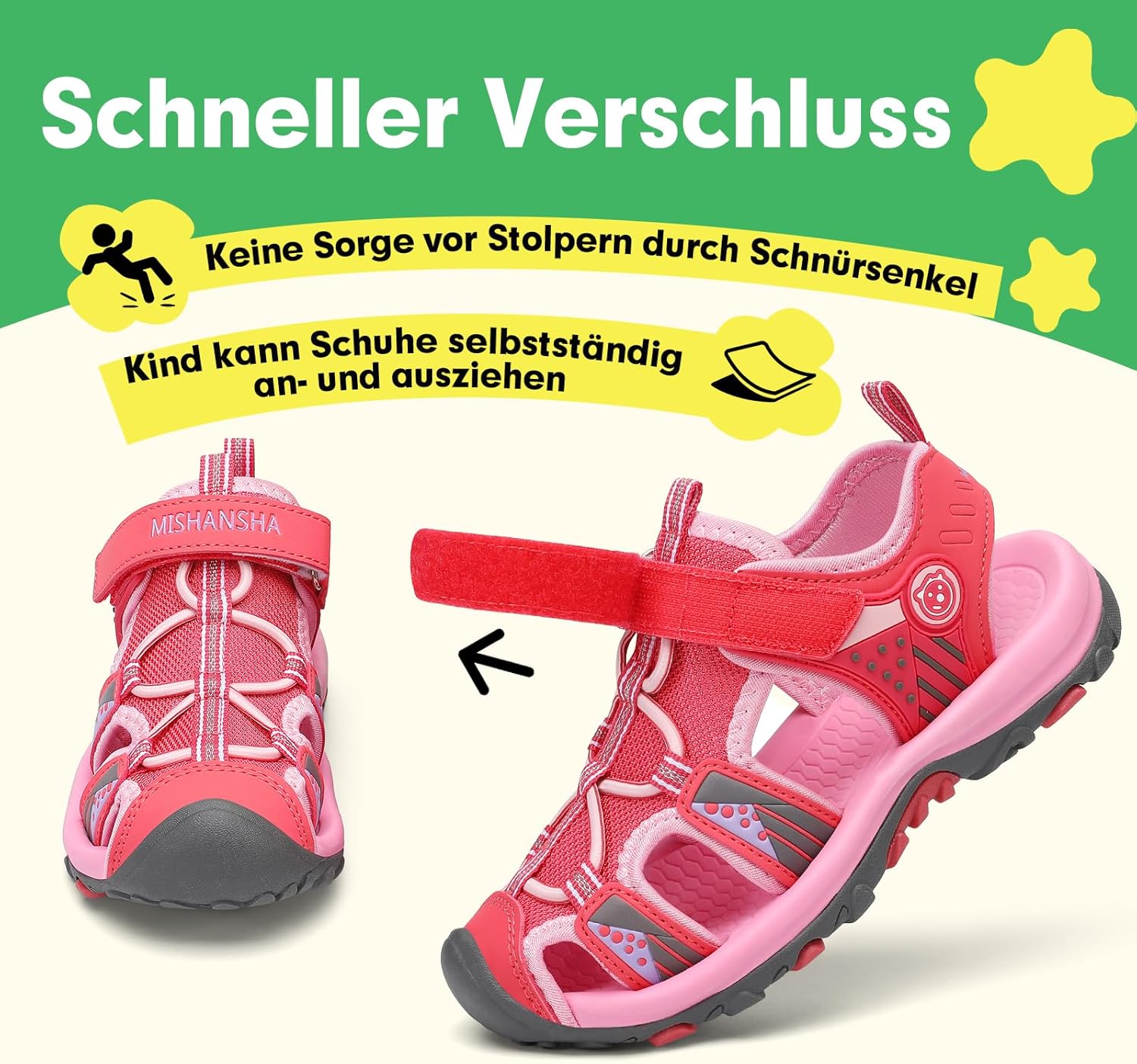 Thumbnail 5 de SAGUARO geschlossene Sandalen für Kinder – atmungsaktive Trekking-Sommerschuhe mit gepolstertem Fußbett