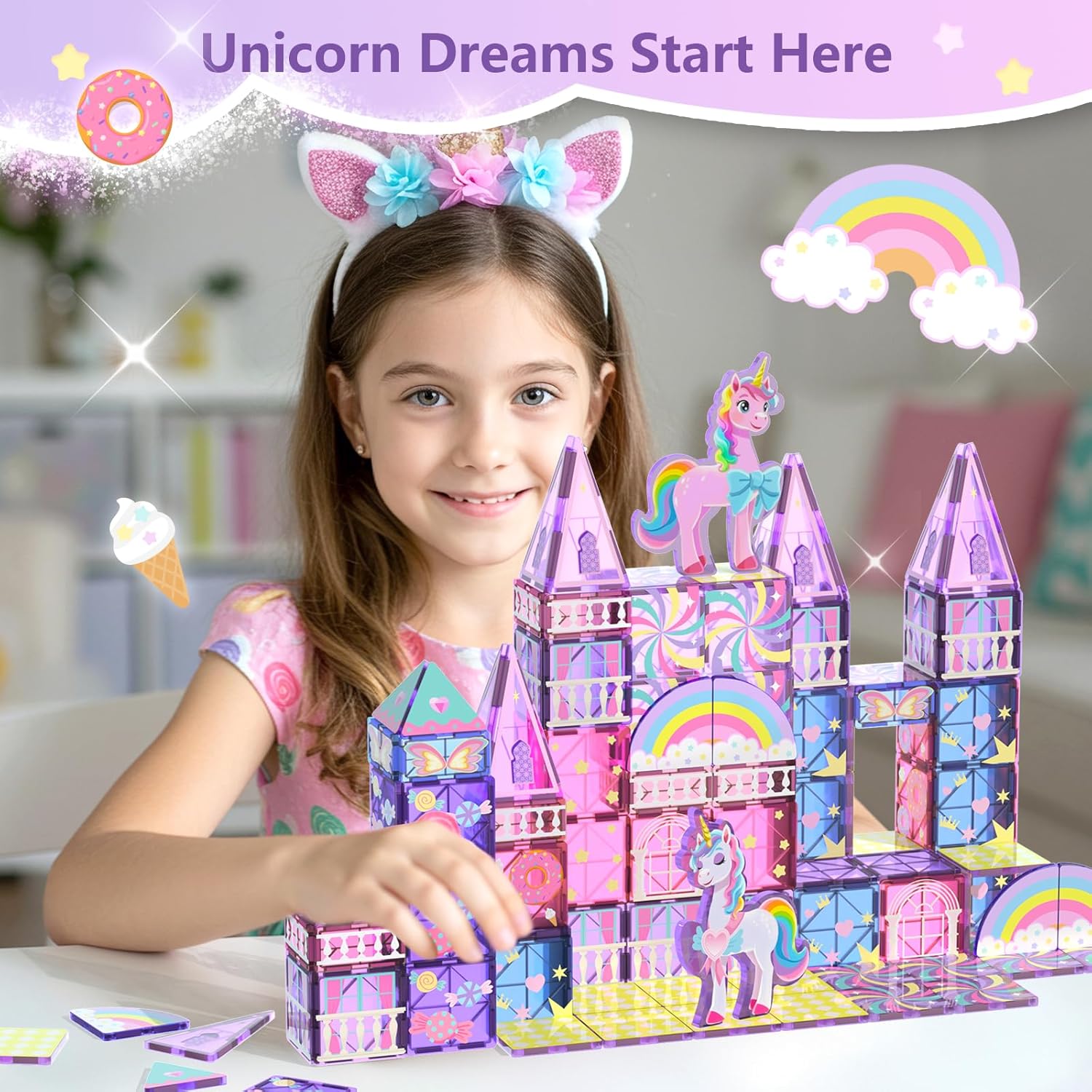 Detalle 2 de GobiDex Magnetic Building Blocks Unicorn Toys for Kids 🧩