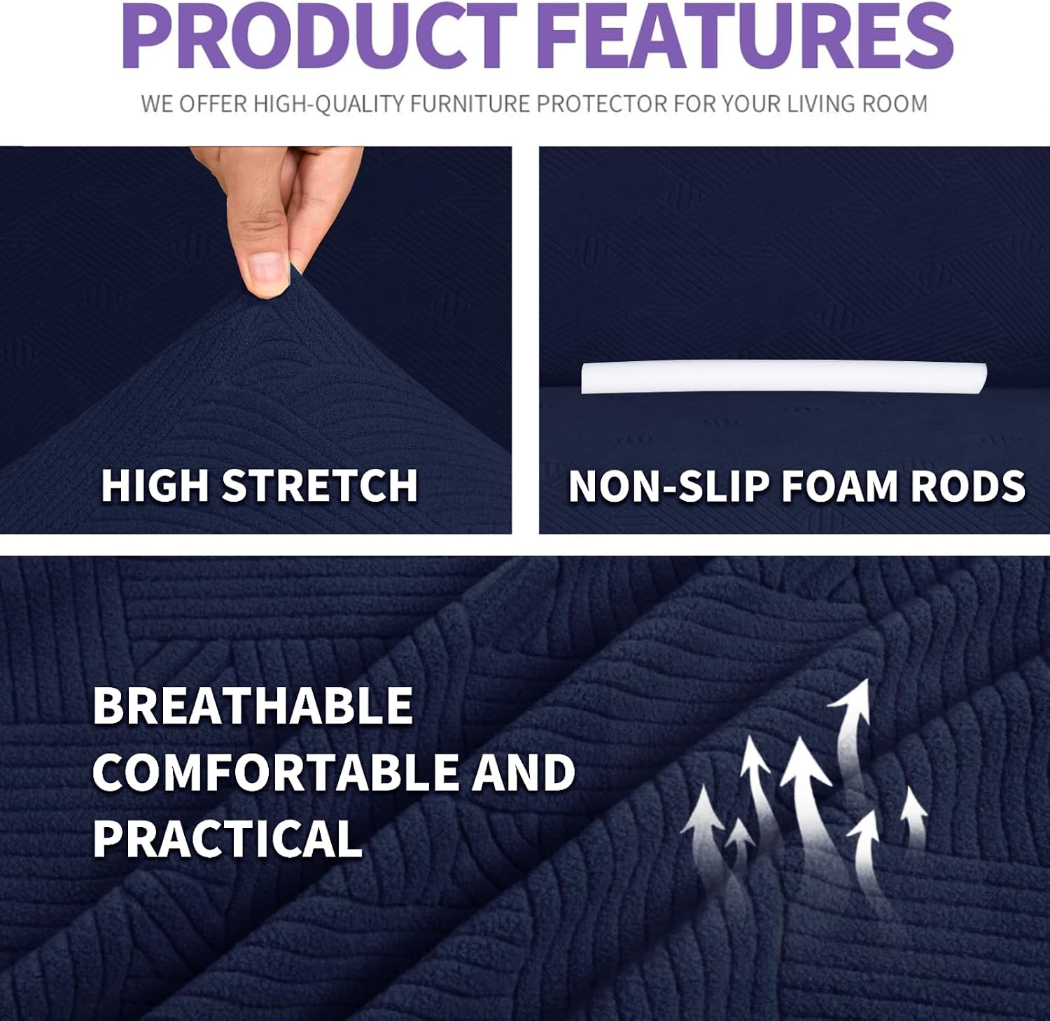Thumbnail 4 de Ystyle Funda Sofa Ajustable 4 Plazas azul