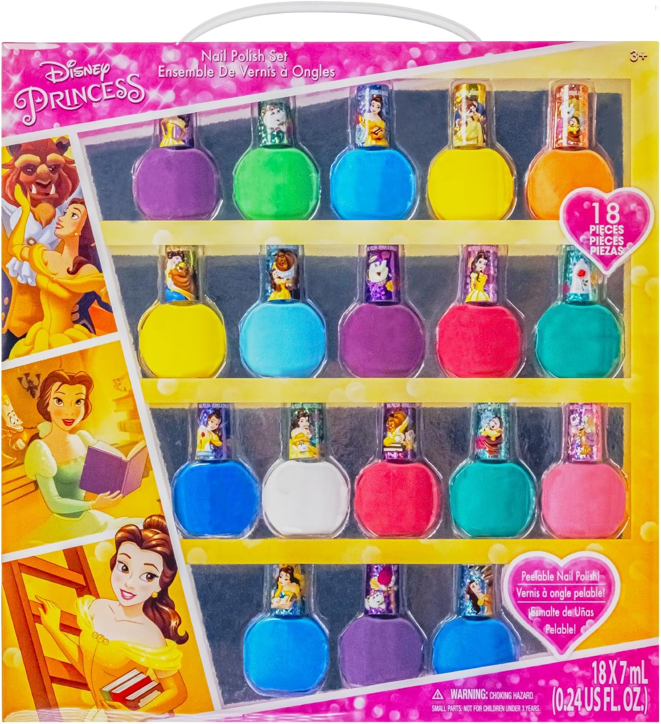 Detalle de Beauty and the Beast Smalto Acqua 18 pz – Set di smalti ad asciugatura rapida per bambine