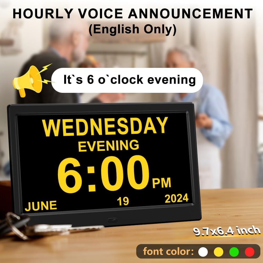 Thumbnail 4 de CAZOKASI Extra Large Impaired Vision Digital Alarm Clock (10.1 Inch, Black)