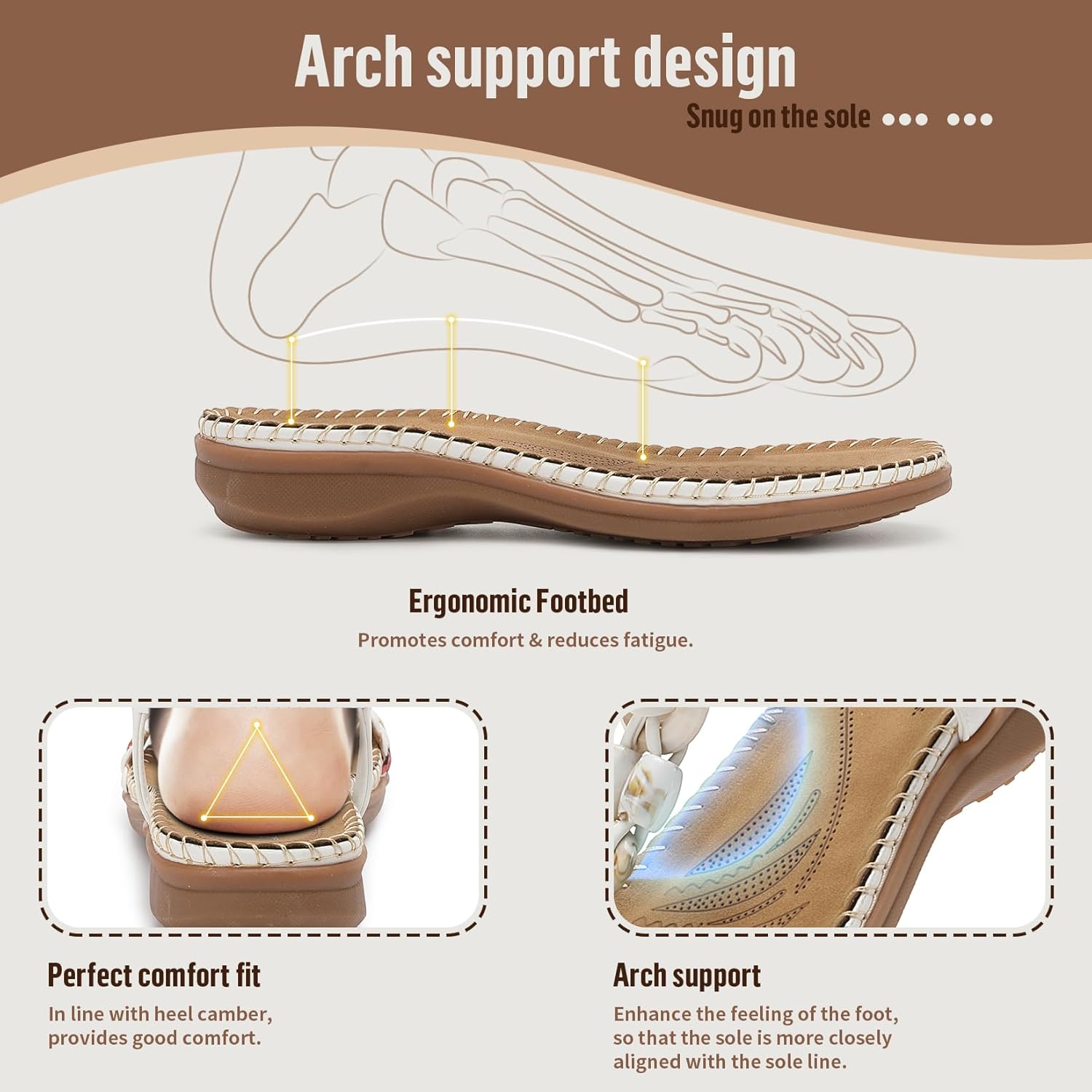 Detalle 2 de Littleplum Damen Sandalen – Sommersandalen mit bequemer Fußform und elastischem Knöchelgurt