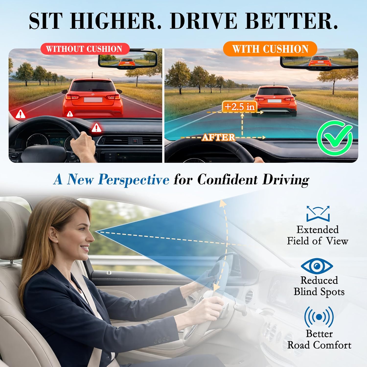 Thumbnail 3 de Lofty Aim Car Seat Cushion: Comfort Memory Foam for Driving and Posture