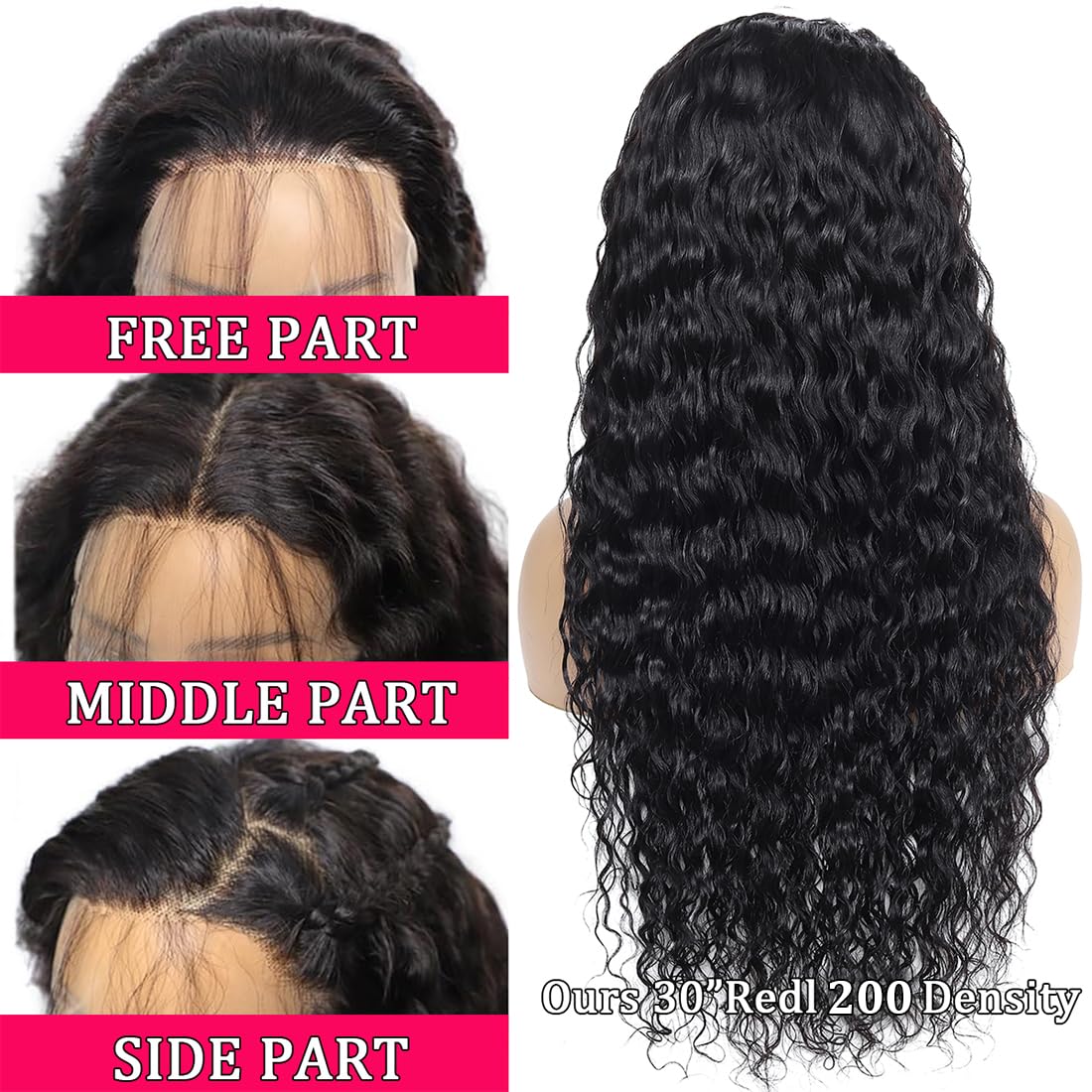 Thumbnail 4 de Lovelyworld 13x4 Deep Wave HD Lace Front Wig (Human Hair, 30 inch, 200 Density)