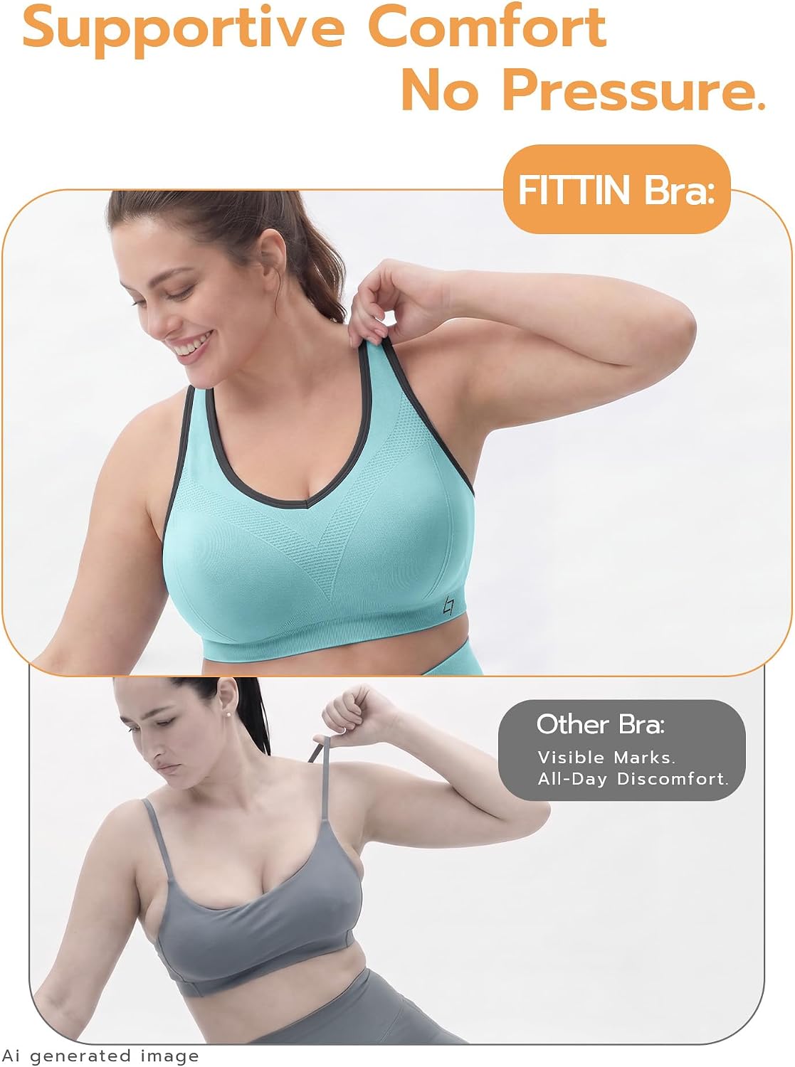 Thumbnail 1 de FITTIN Racerback Sports Bra for Women – Padded, Seamless Support for Yoga, Workout & Plus Size