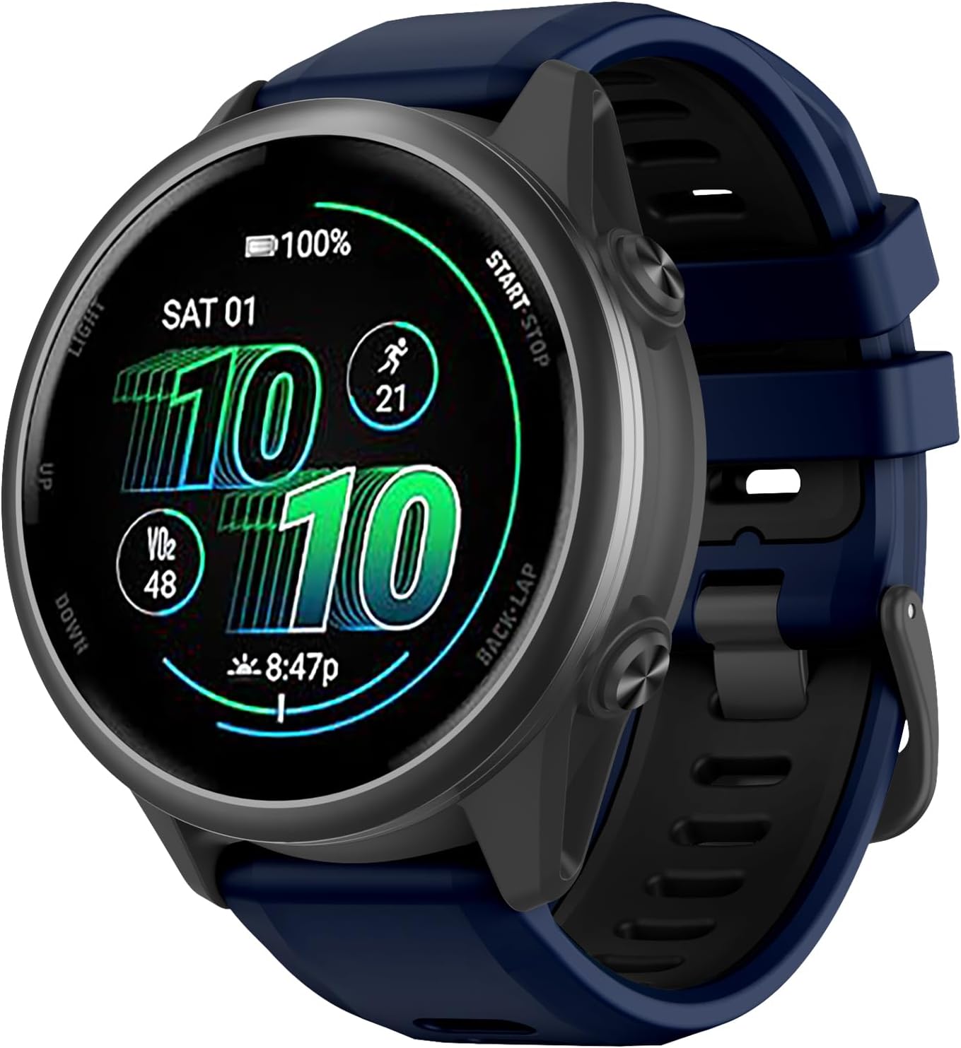 Detalle de OVERSTEP 22mm Silicone Quick Release Waterproof Sport Strap for Garmin, Coros and More