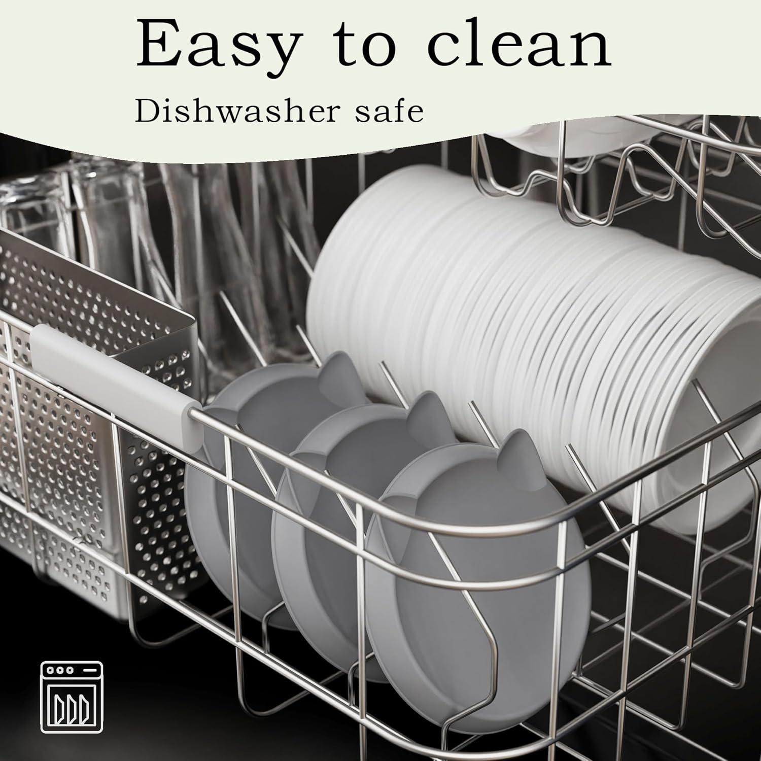 Thumbnail 5 de Wingcases gamelle en silicone anti-moustache 15 x 15 cm gris foncé pour chat et chien