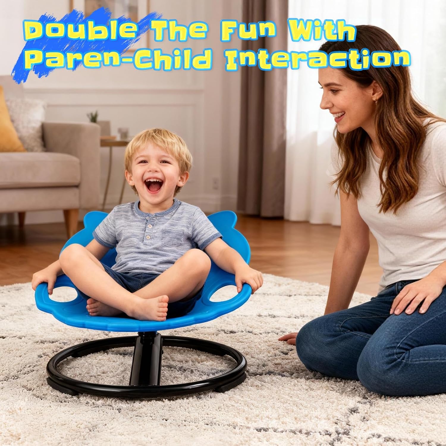 Thumbnail 6 de Spinning Chair for Autistic Kids – Owl Swivel Sensory Chair (Sky Blue)