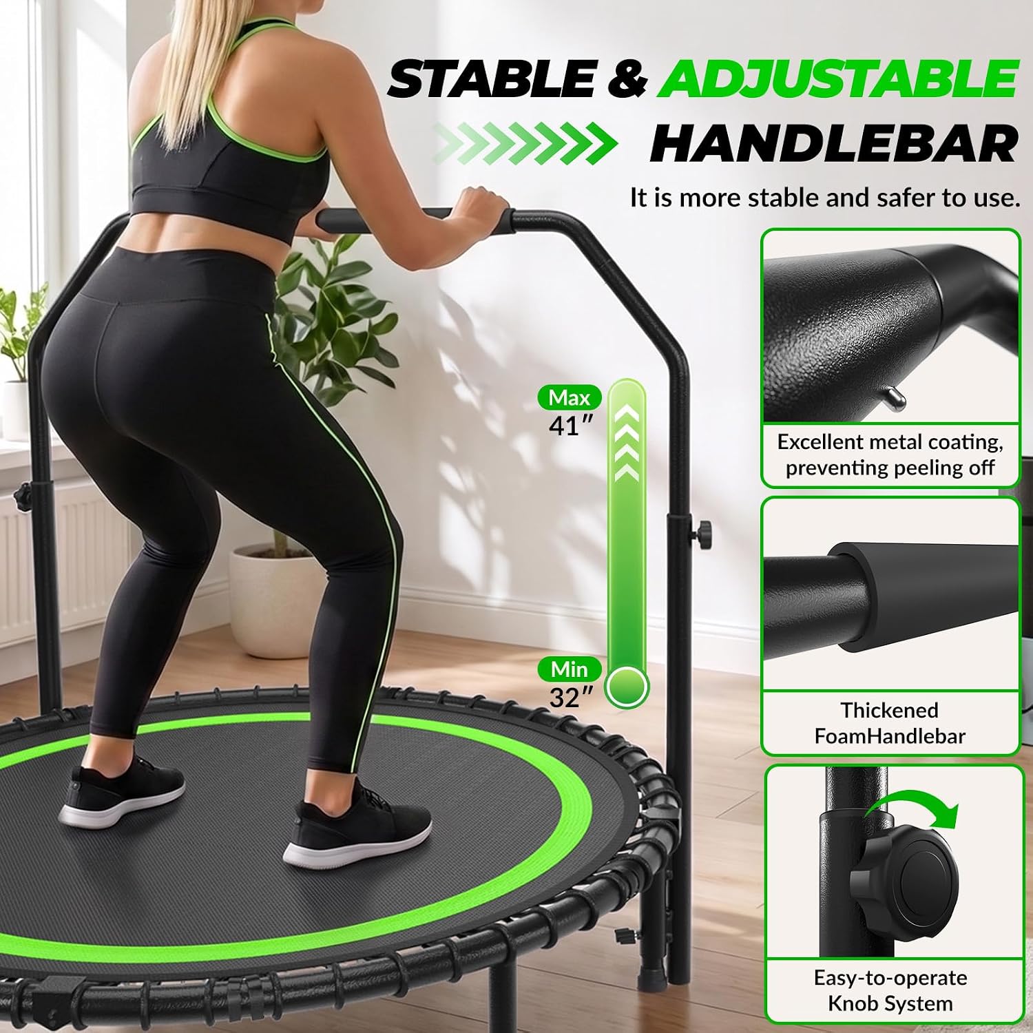 Detalle 2 de ACWARM HOME R03VC-AC-FT401-A-GN 40-Inch Rebounder with Bungee Cords