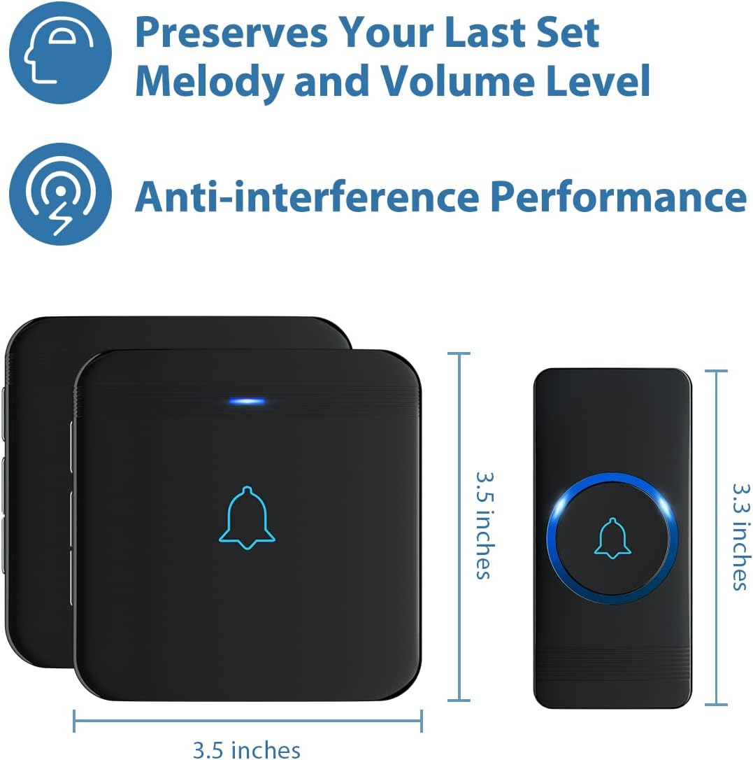 Detalle 1 de AVANTEK Wireless Doorbell, 1300 ft Range