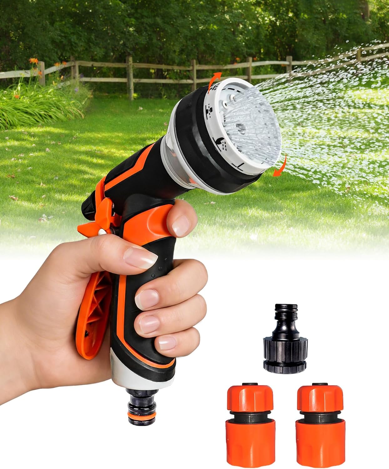 Detalle de Hose Pipe Spray Gun for Garden: 10 Pattern Nozzle with Thumb Control, Anti-Slip & High Pressure