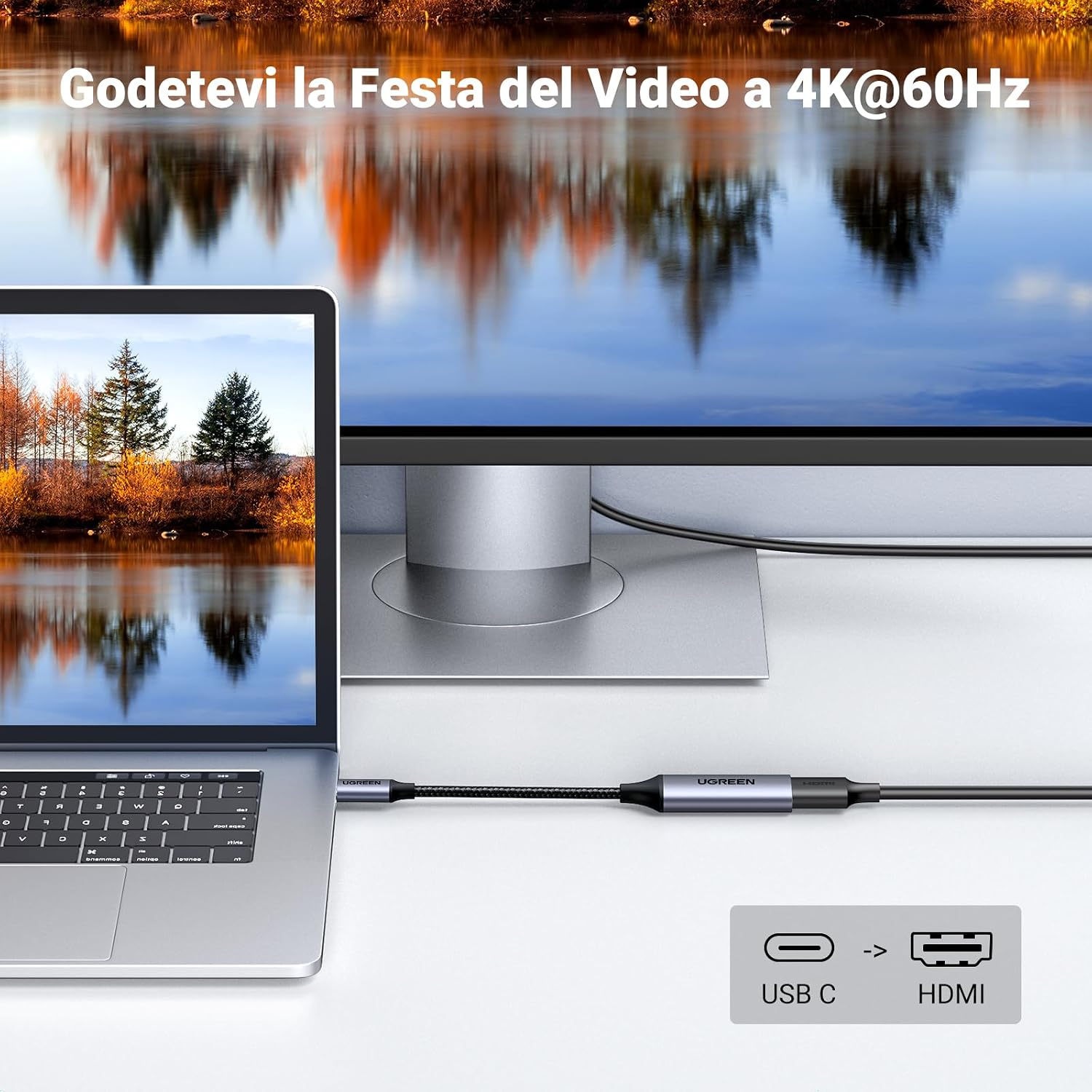 Detalle 2 de UGREEN Adattatore USB C a HDMI 10 cm