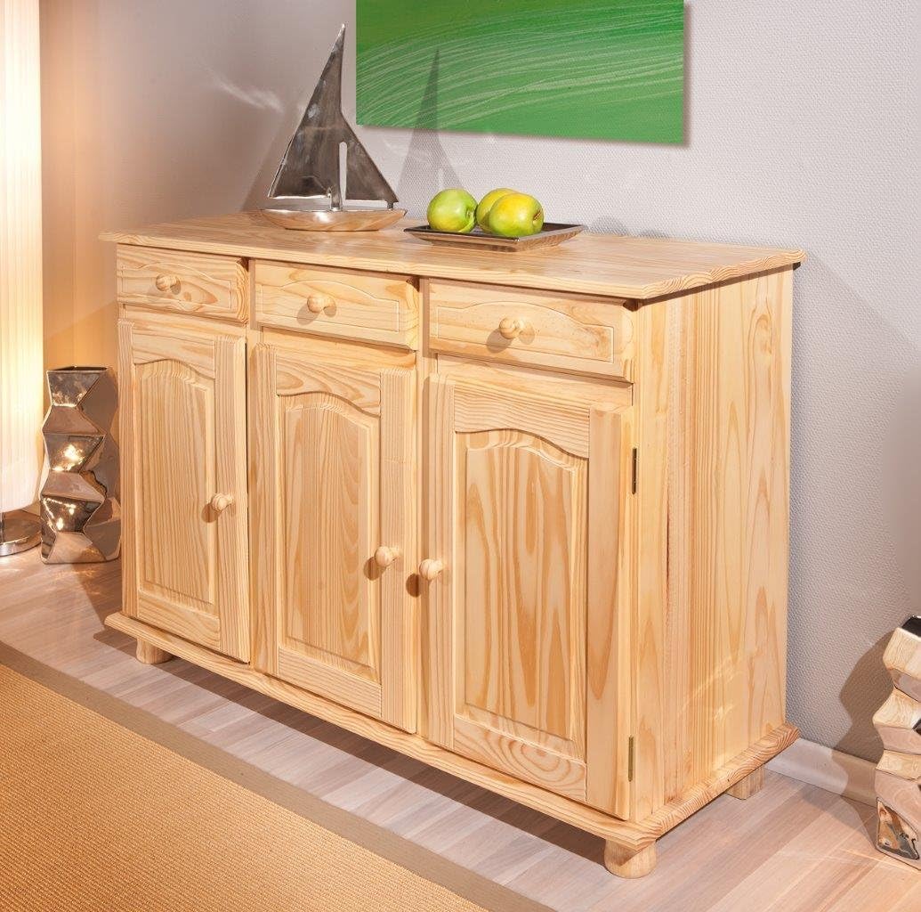 Thumbnail 1 de Inter Link - Cassettiera rustica, credenza e buffet in pino massiccio, 3 ante e 3 cassetti – Stile rustico, laccato naturale