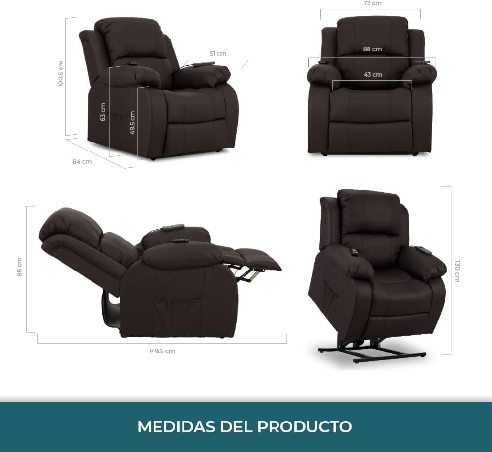 Thumbnail 2 de ZZ DON DESCANSO Sillón Relax Eléctrico Trevi Choco 💺