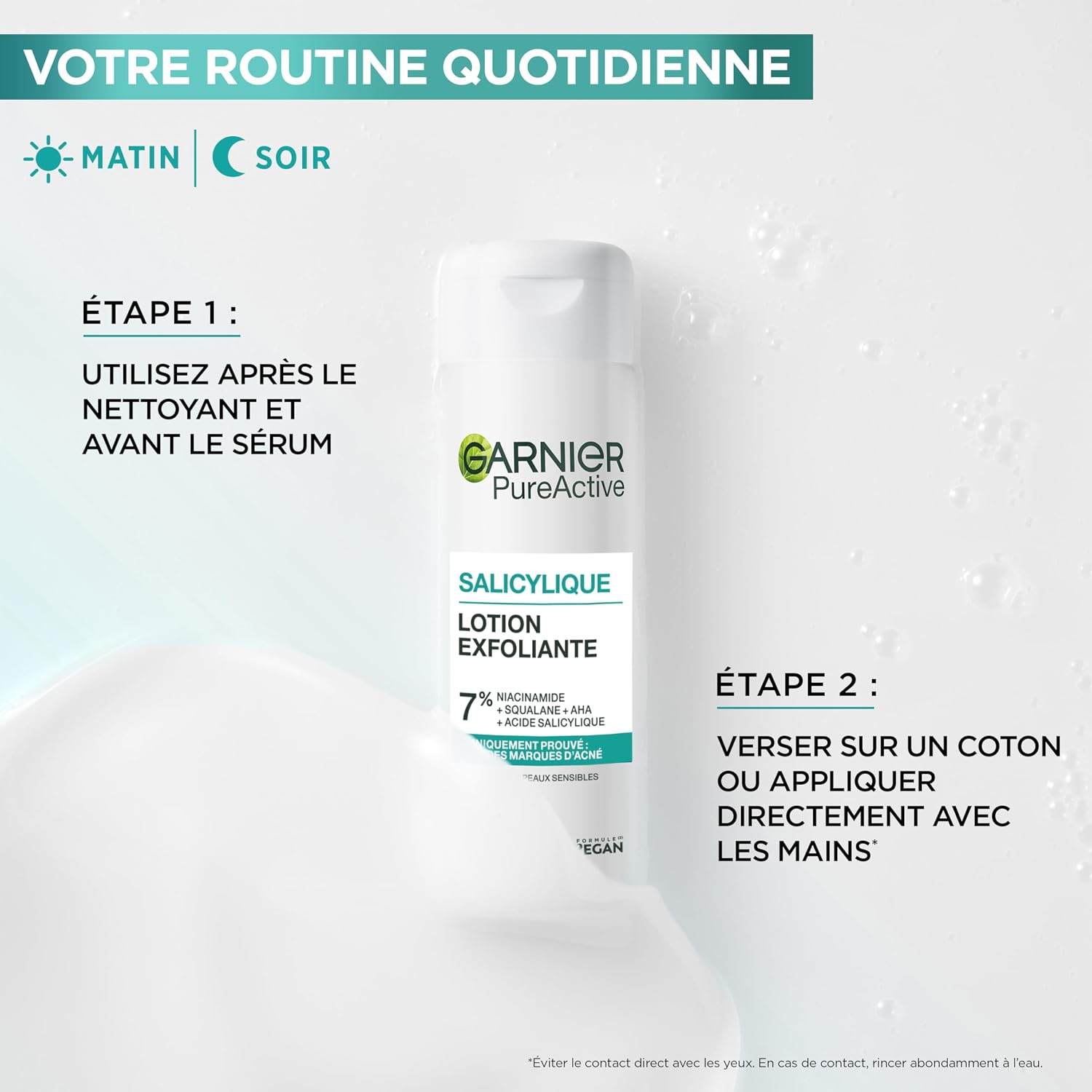 Detalle de Garnier PureActive salicylzuurpeelinglotion 120 ml met niacinamide en AHA