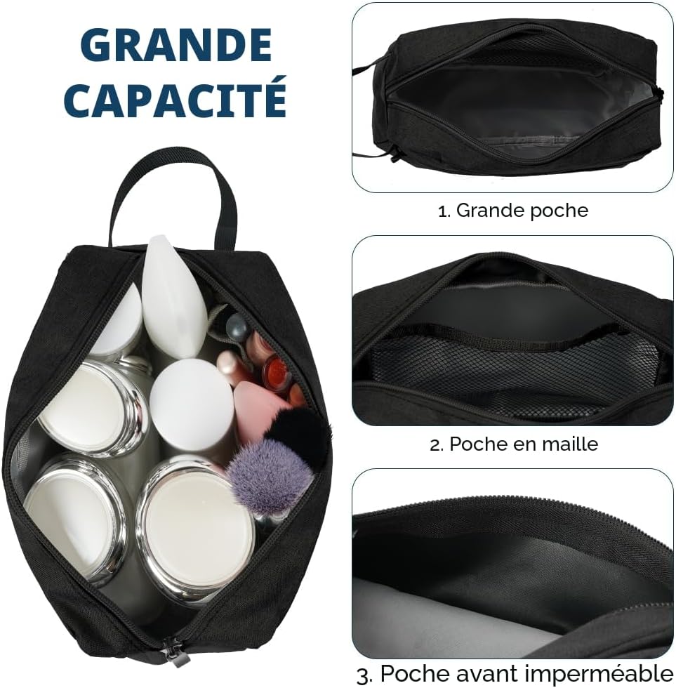 Thumbnail 2 de Aucuu Trousse de toilette imperméable de voyage homme et femme (22 × 14 × 8 cm)