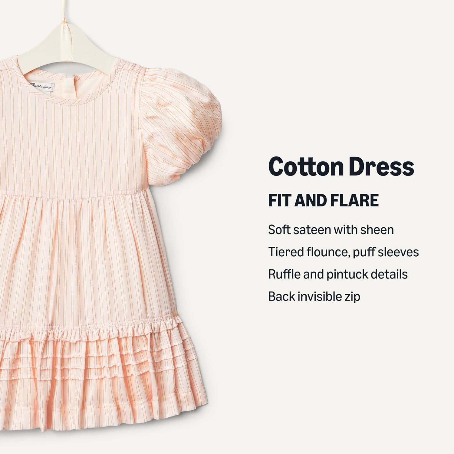 Thumbnail 2 de Amazon Essentials Baby Girls Puff Sleeve Dress (Sofia Grainge collaboration) in cotton sateen