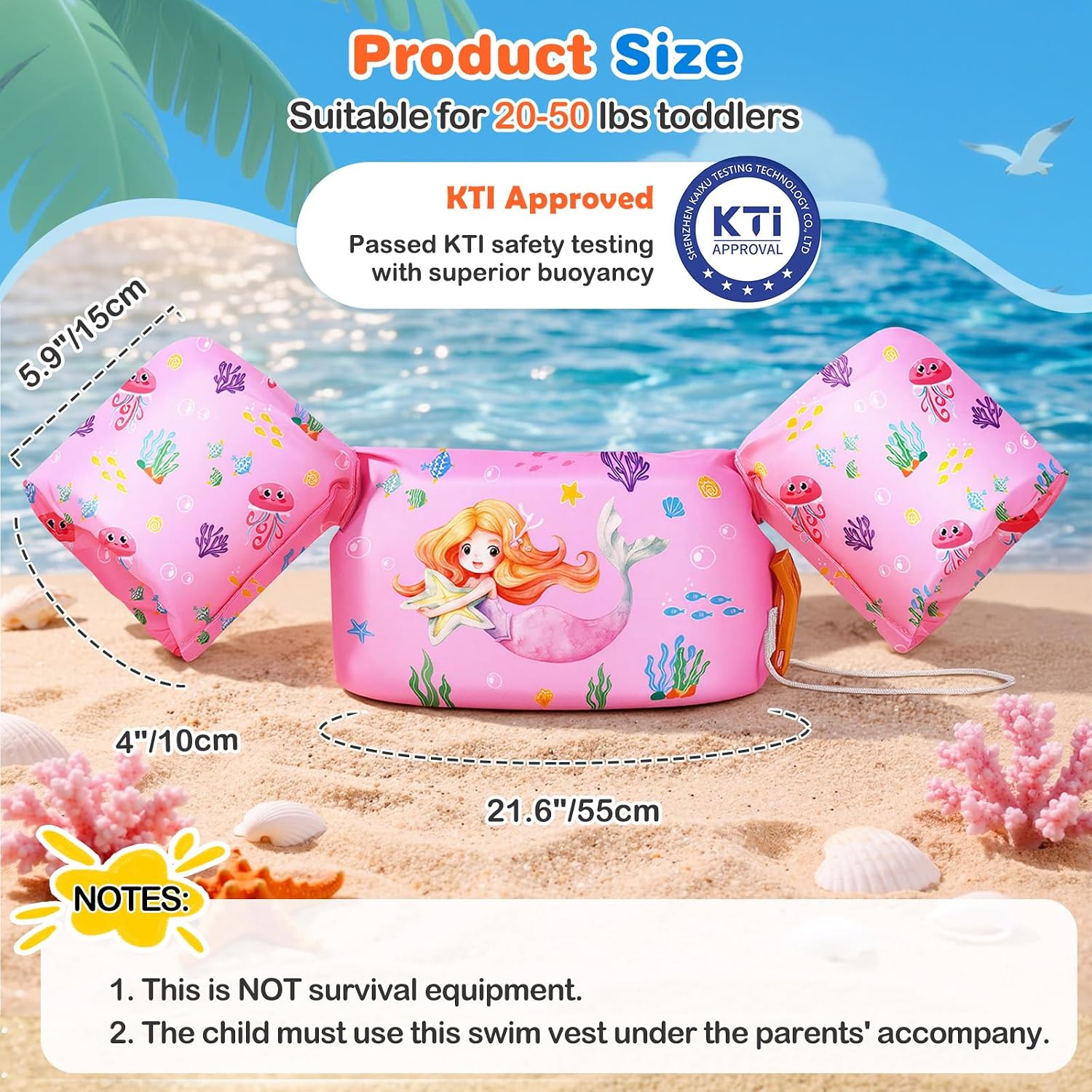 Thumbnail 3 de MoKo Swim Arm Band Pink Mermaid