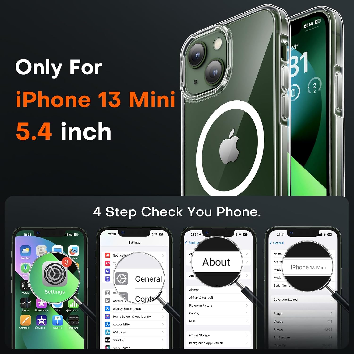 Detalle 2 de TOCOL Funda Magnética para iPhone 13 Mini 5.4"