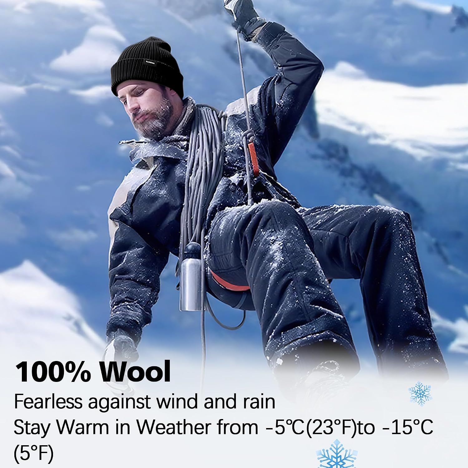 Thumbnail 4 de Ababalaya 100% Wool Beanie — Windproof Knit Unisex