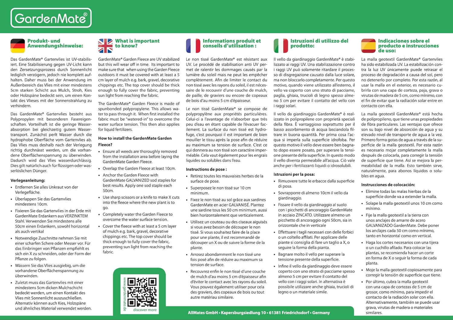 Thumbnail 4 de GardenMate Rotolo Telo Pacciamatura 25 m²