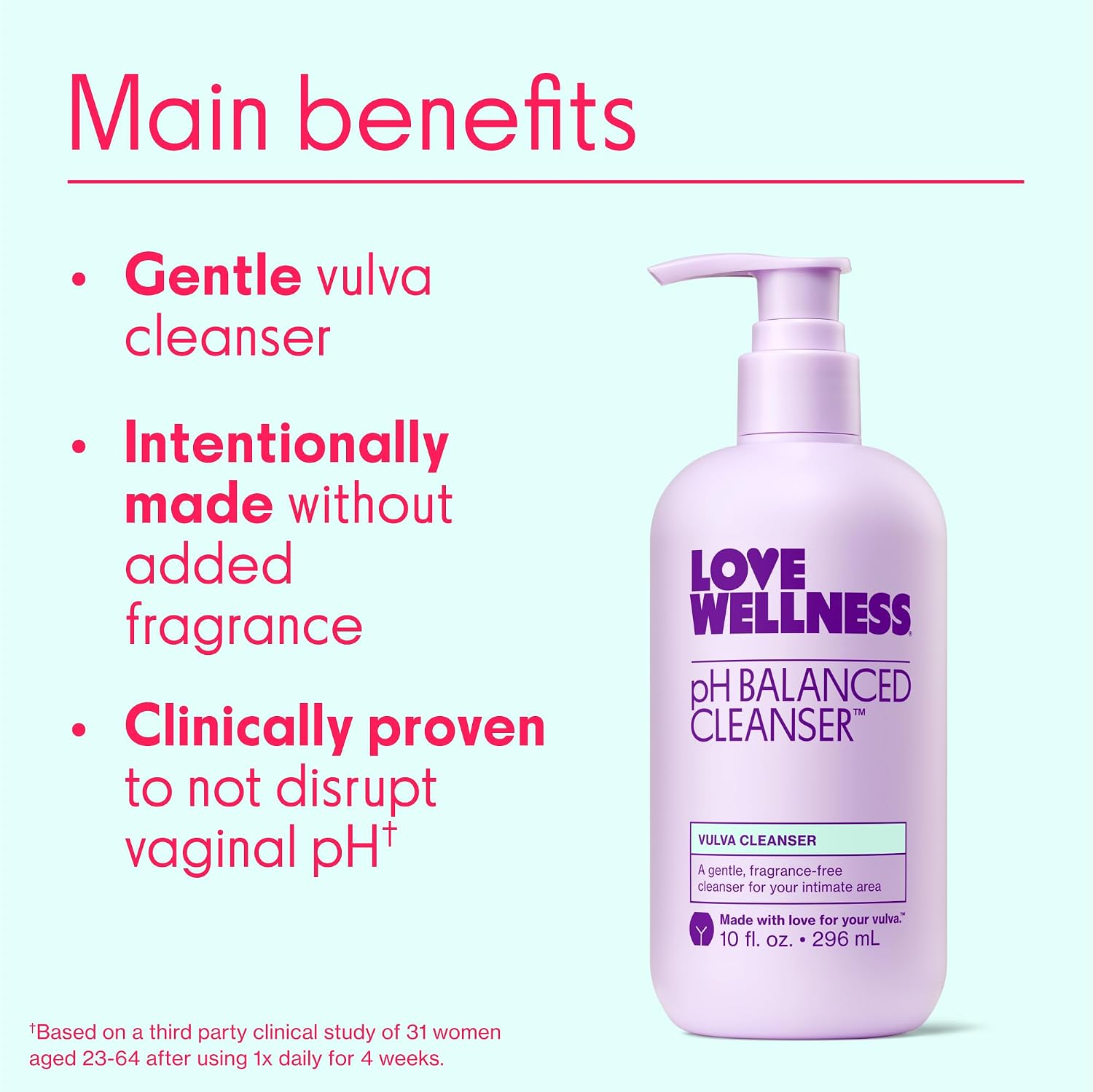 Detalle 2 de Love Wellness pH Balancing Cleanser — Fragrance-Free Feminine Wash for Sensitive Skin (10 Fl oz)