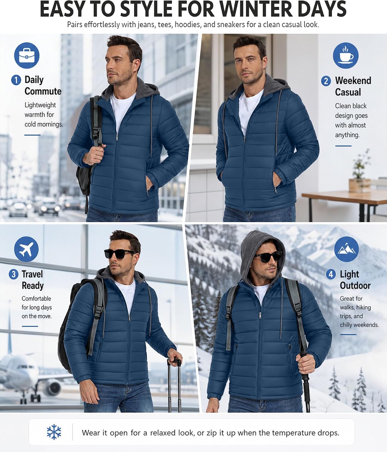 Detalle de SWISSWELL Men's Nylon Puffer Jacket
