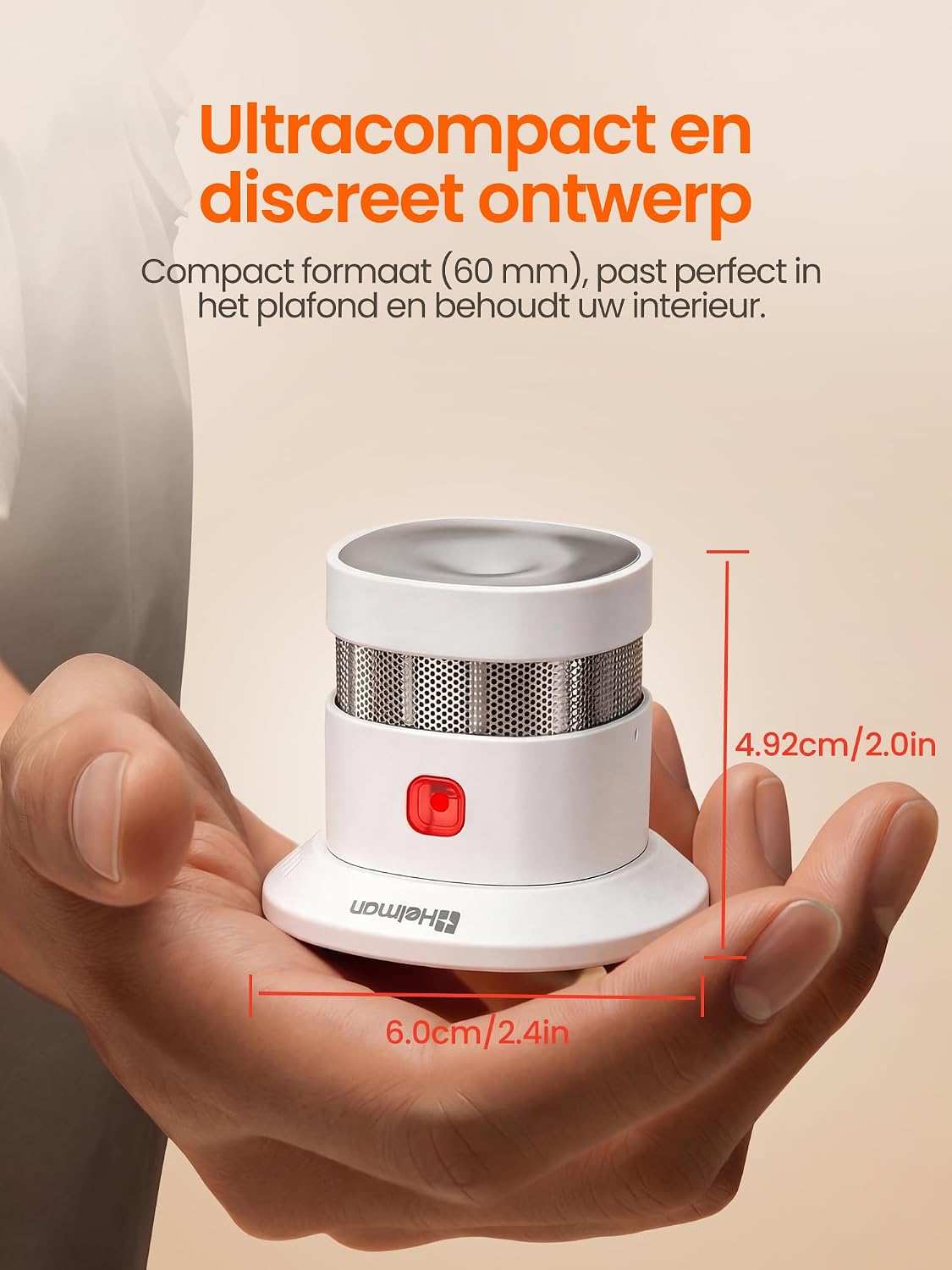Detalle 2 de HEIMAN HS1SA-E Plus slimme rookmelder met Zigbee 3.0 en foto-elektrische sensor