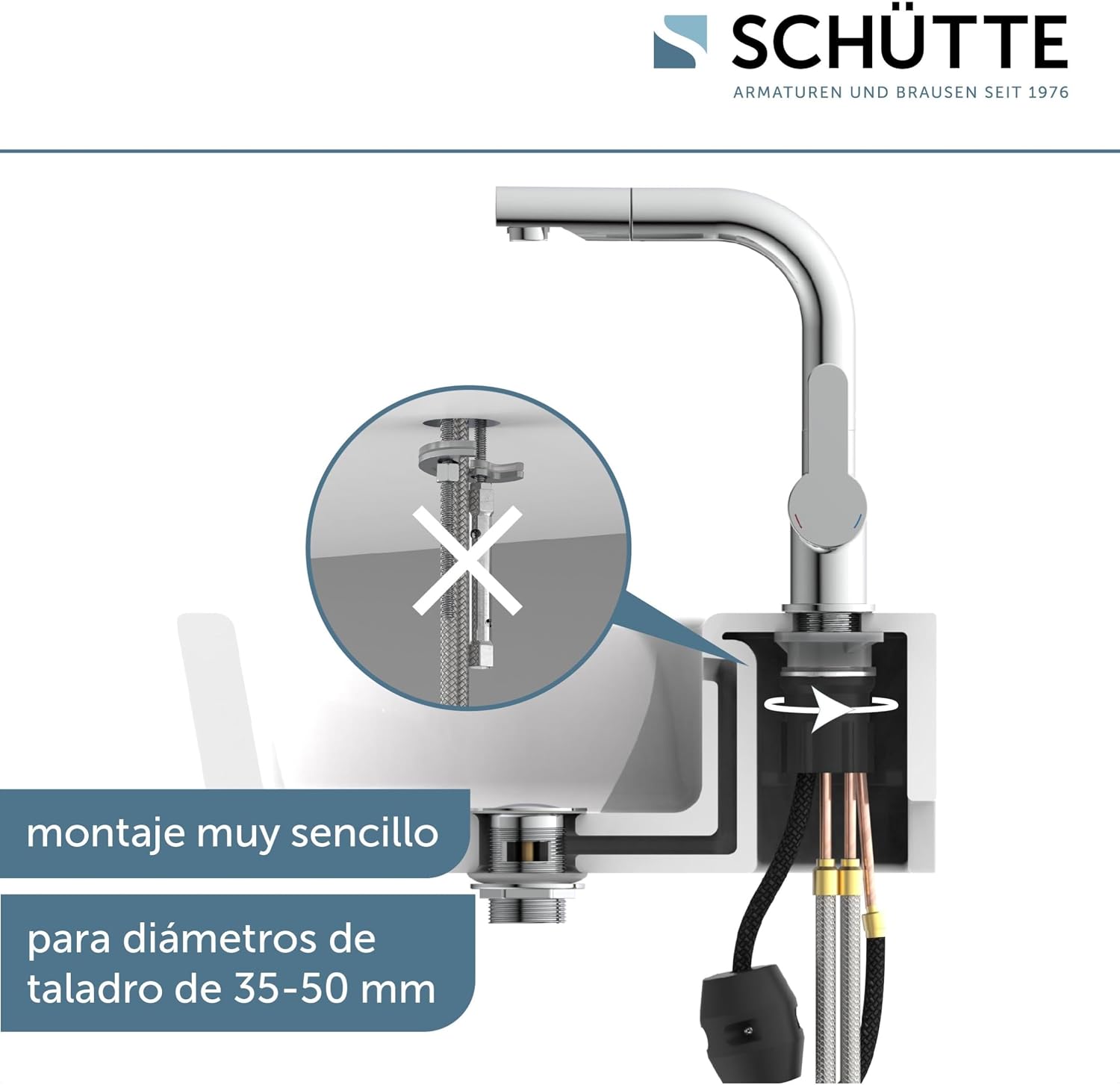 Thumbnail 1 de Schütte 79710 Grifo de Lavabo London 💧 Cromado